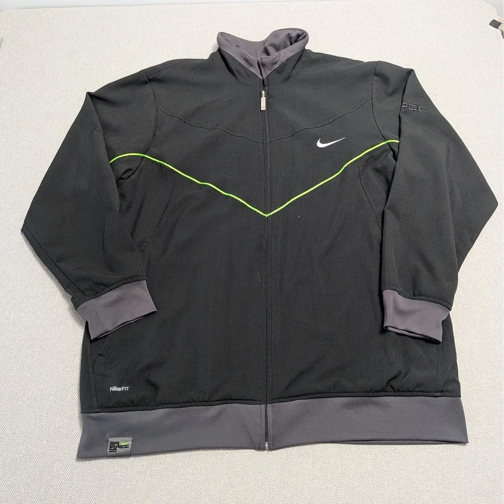 Nike Men's XL Black Green NikeFit DRY Basketball Tracksuit Top & Pants